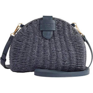 LK Bennett Lorena Navy Wicker Shoulder Bag